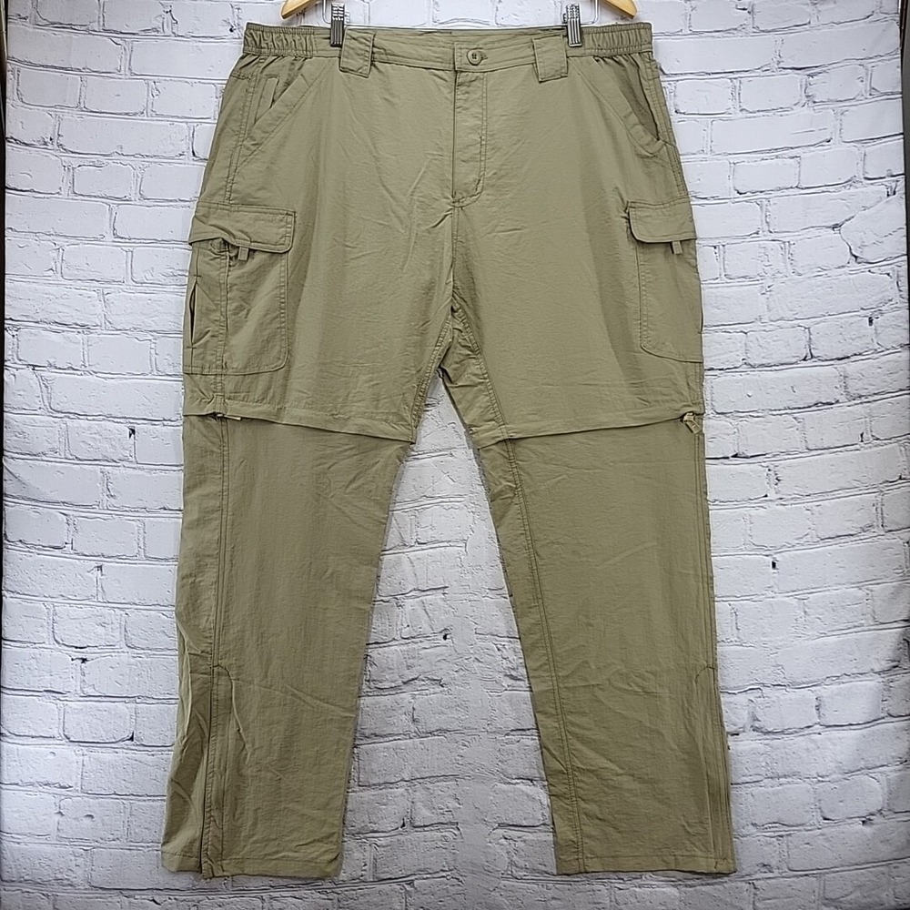 Marino Bay Hiking Pants Mens‎ Sz XL Khaki Convertible Nylon Outdoor